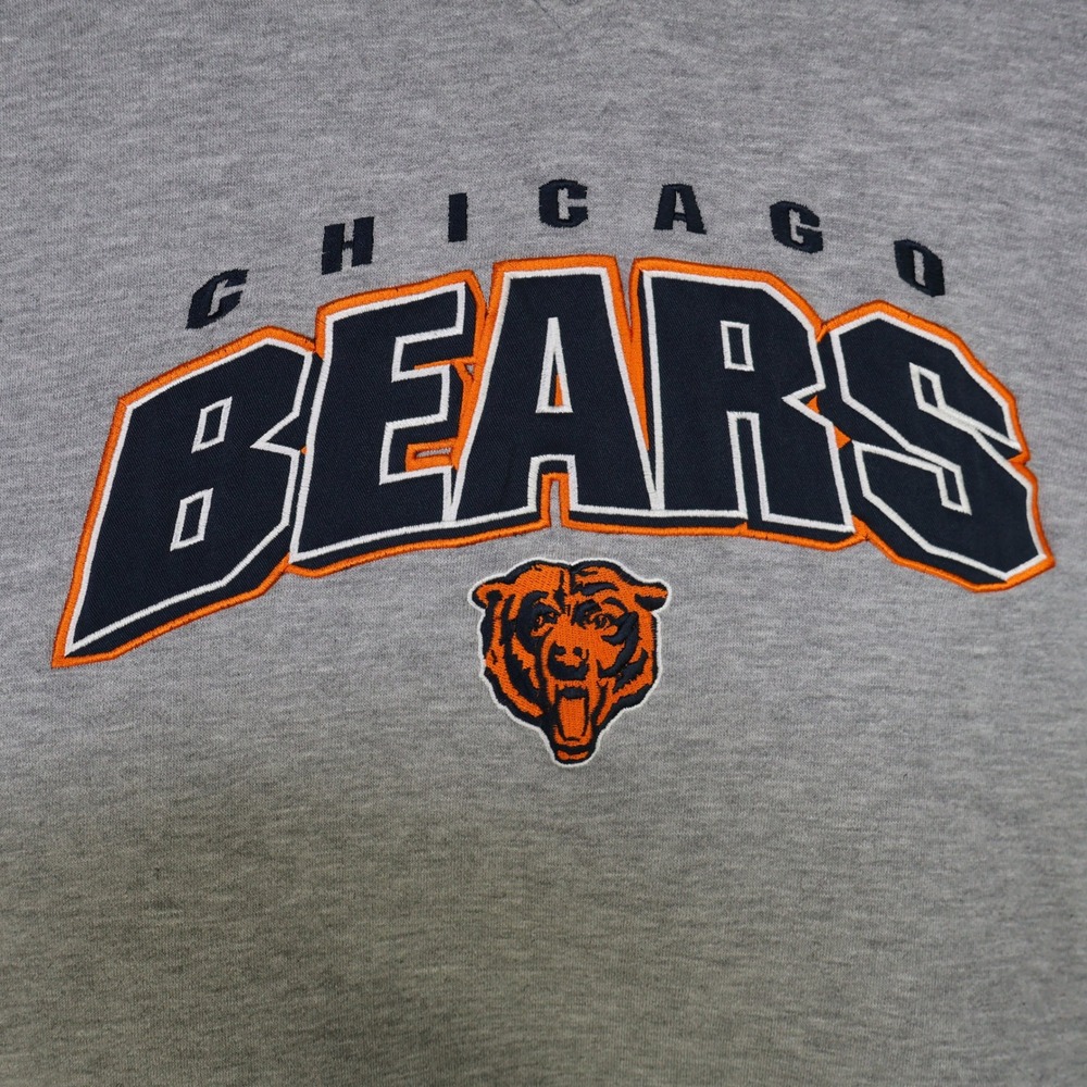 Y2K NFL Chicago Bears Sweatshirt XL Embroidered Grey Cotton Blend - Picture 4 of 12